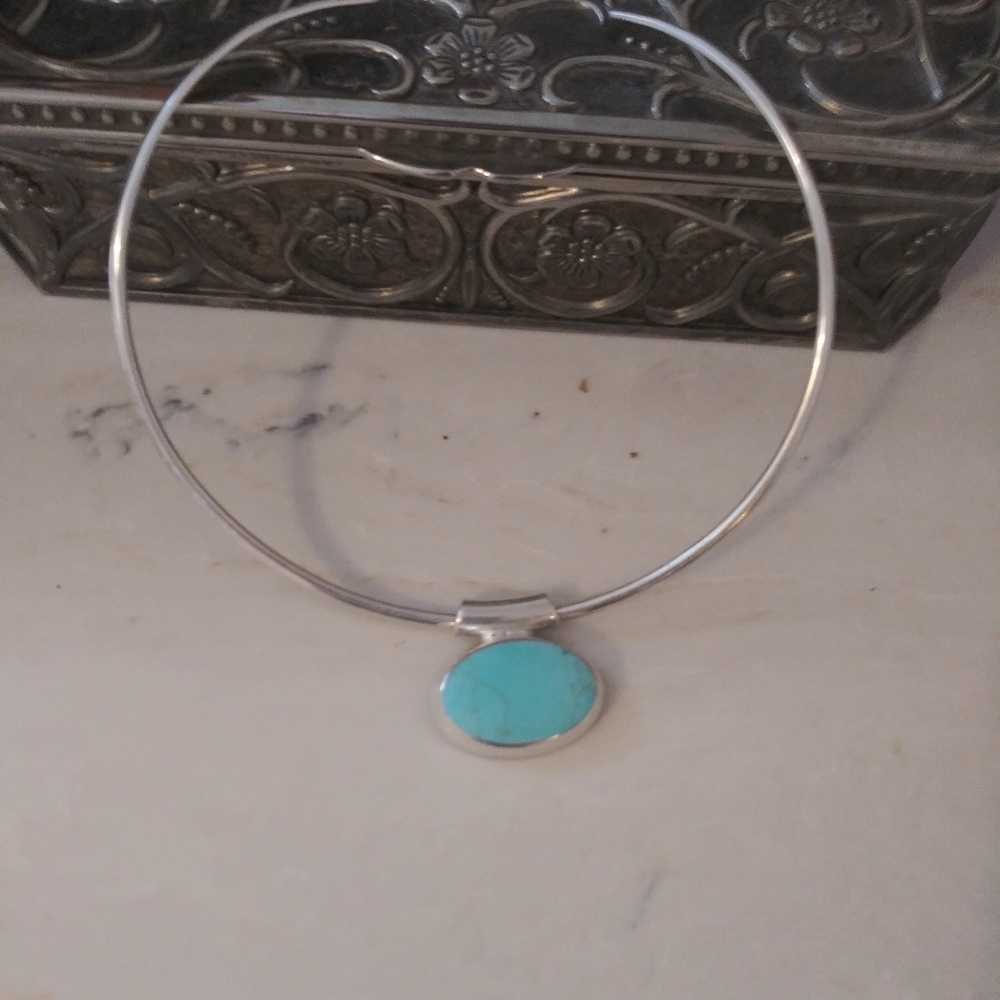 Sterling silver necklace with halite